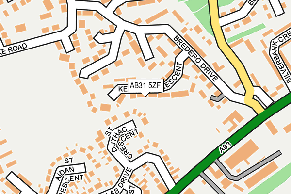 AB31 5ZF map - OS OpenMap – Local (Ordnance Survey)