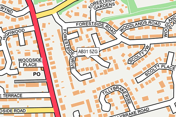 AB31 5ZG map - OS OpenMap – Local (Ordnance Survey)
