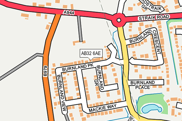 AB32 6AE map - OS OpenMap – Local (Ordnance Survey)