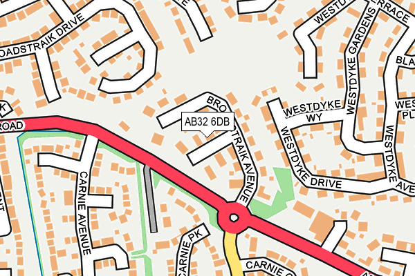 AB32 6DB map - OS OpenMap – Local (Ordnance Survey)