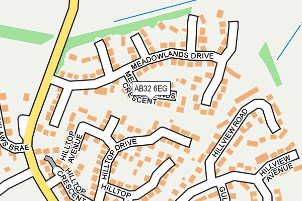 AB32 6EG map - OS OpenMap – Local (Ordnance Survey)
