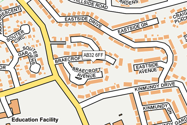 AB32 6FF map - OS OpenMap – Local (Ordnance Survey)