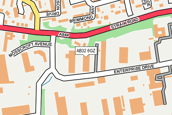 AB32 6GZ map - OS OpenMap – Local (Ordnance Survey)