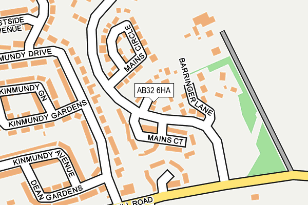 AB32 6HA map - OS OpenMap – Local (Ordnance Survey)