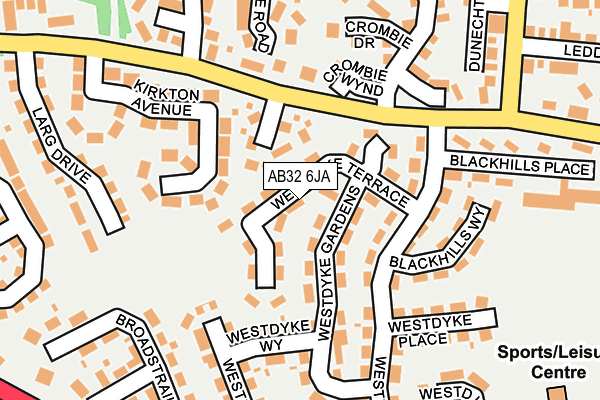 AB32 6JA map - OS OpenMap – Local (Ordnance Survey)