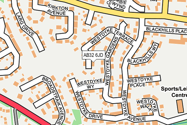 AB32 6JD map - OS OpenMap – Local (Ordnance Survey)