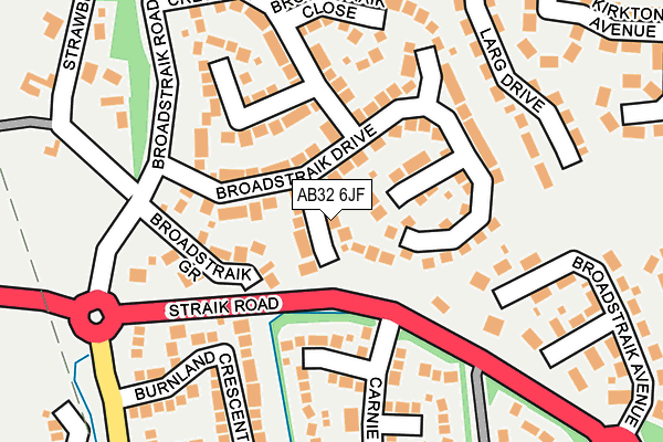 AB32 6JF map - OS OpenMap – Local (Ordnance Survey)