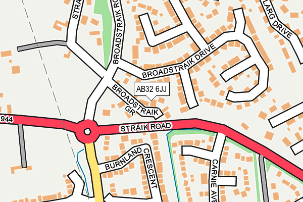 AB32 6JJ map - OS OpenMap – Local (Ordnance Survey)