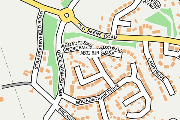 AB32 6JR map - OS OpenMap – Local (Ordnance Survey)