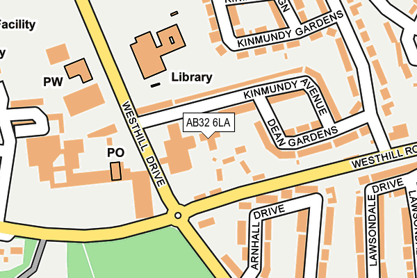 AB32 6LA map - OS OpenMap – Local (Ordnance Survey)