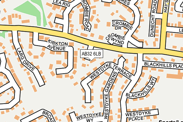 AB32 6LB map - OS OpenMap – Local (Ordnance Survey)