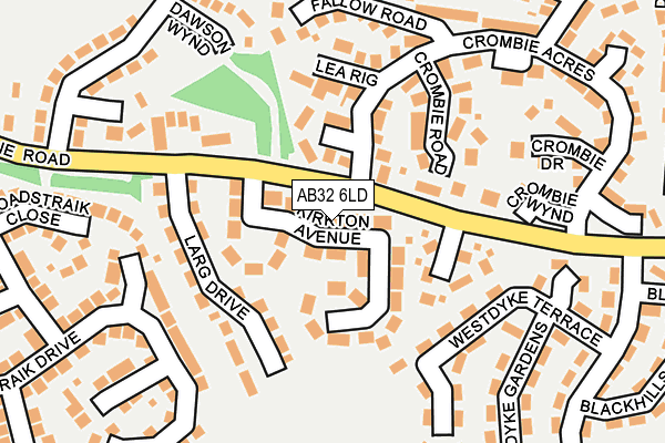 AB32 6LD map - OS OpenMap – Local (Ordnance Survey)