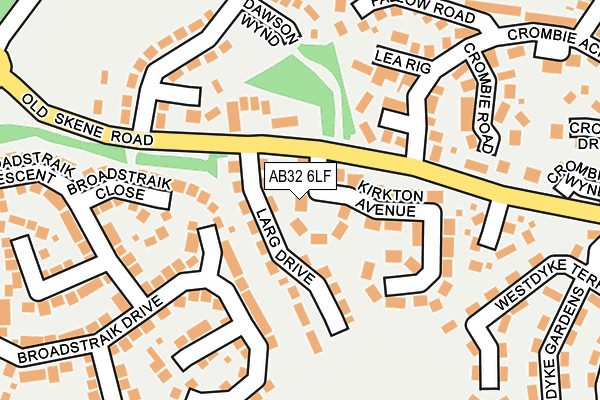 AB32 6LF map - OS OpenMap – Local (Ordnance Survey)