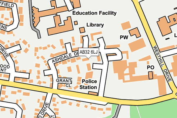 AB32 6LJ map - OS OpenMap – Local (Ordnance Survey)