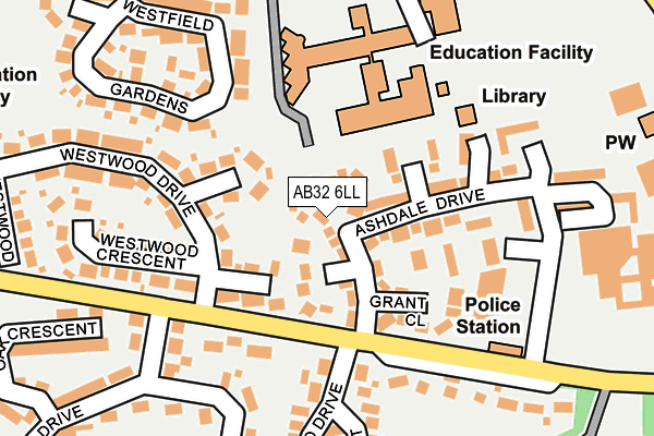 AB32 6LL map - OS OpenMap – Local (Ordnance Survey)