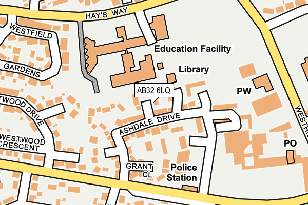 AB32 6LQ map - OS OpenMap – Local (Ordnance Survey)