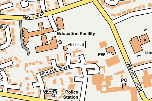 AB32 6LS map - OS OpenMap – Local (Ordnance Survey)