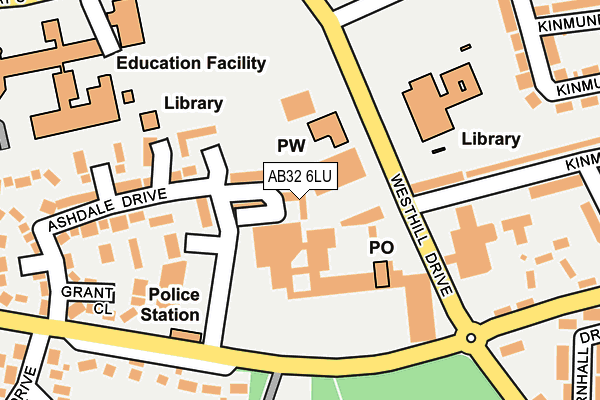 AB32 6LU map - OS OpenMap – Local (Ordnance Survey)