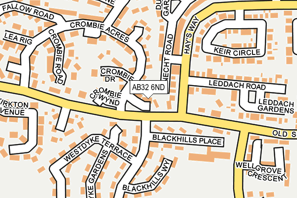 AB32 6ND map - OS OpenMap – Local (Ordnance Survey)