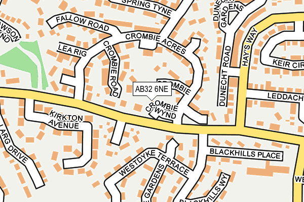 AB32 6NE map - OS OpenMap – Local (Ordnance Survey)