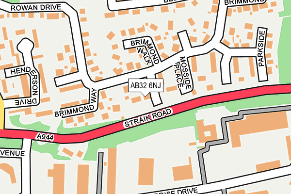 AB32 6NJ map - OS OpenMap – Local (Ordnance Survey)