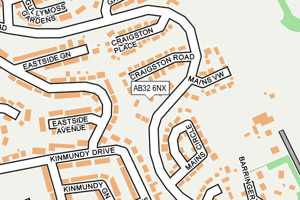 AB32 6NX map - OS OpenMap – Local (Ordnance Survey)