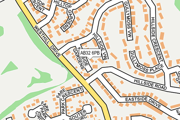 AB32 6PB map - OS OpenMap – Local (Ordnance Survey)