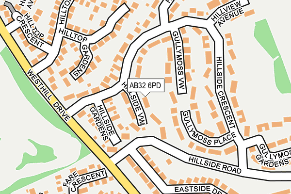 AB32 6PD map - OS OpenMap – Local (Ordnance Survey)