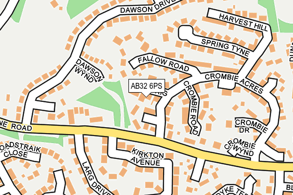 AB32 6PS map - OS OpenMap – Local (Ordnance Survey)