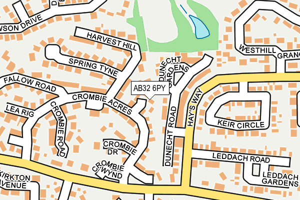 AB32 6PY map - OS OpenMap – Local (Ordnance Survey)