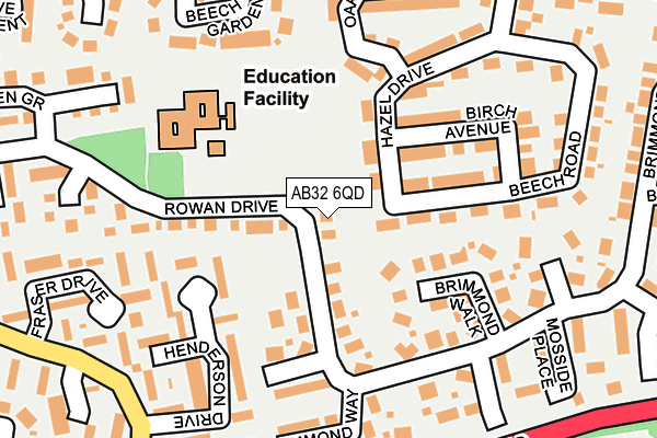 AB32 6QD map - OS OpenMap – Local (Ordnance Survey)