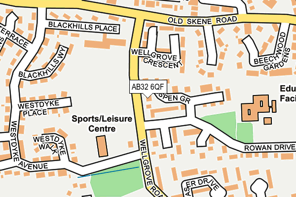 AB32 6QF map - OS OpenMap – Local (Ordnance Survey)