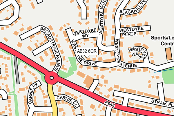 AB32 6QR map - OS OpenMap – Local (Ordnance Survey)