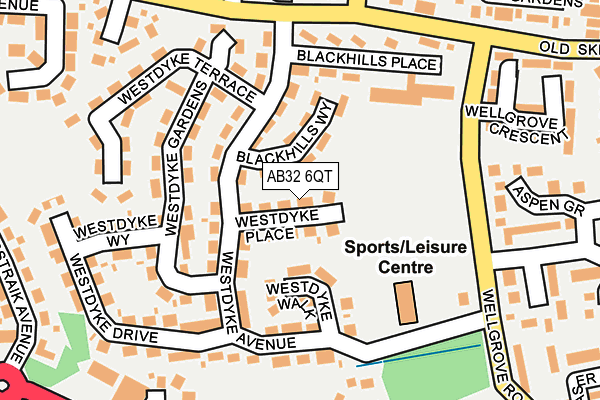 AB32 6QT map - OS OpenMap – Local (Ordnance Survey)