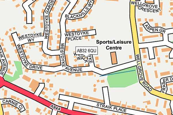 AB32 6QU map - OS OpenMap – Local (Ordnance Survey)