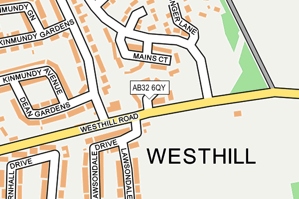 AB32 6QY map - OS OpenMap – Local (Ordnance Survey)