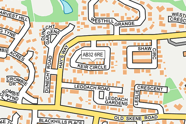 AB32 6RE map - OS OpenMap – Local (Ordnance Survey)