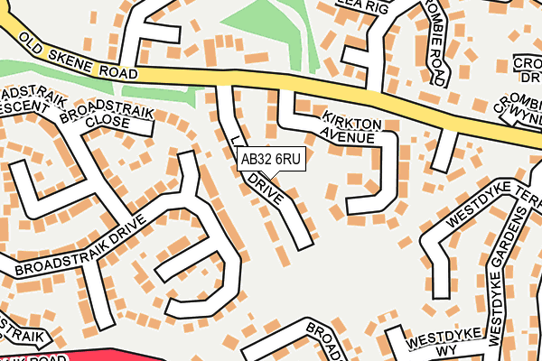 AB32 6RU map - OS OpenMap – Local (Ordnance Survey)