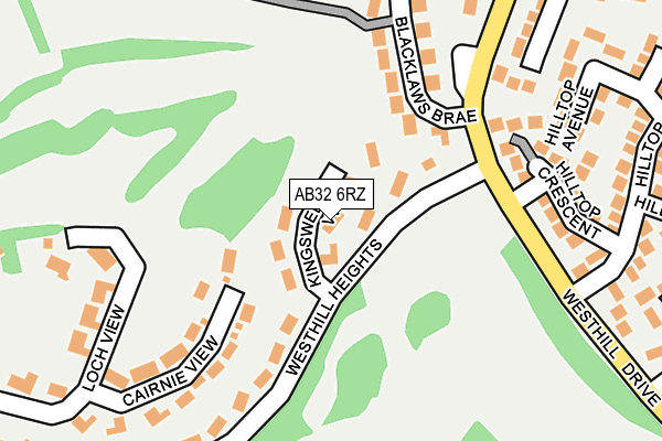 AB32 6RZ map - OS OpenMap – Local (Ordnance Survey)