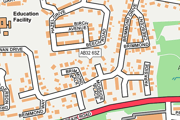 AB32 6SZ map - OS OpenMap – Local (Ordnance Survey)