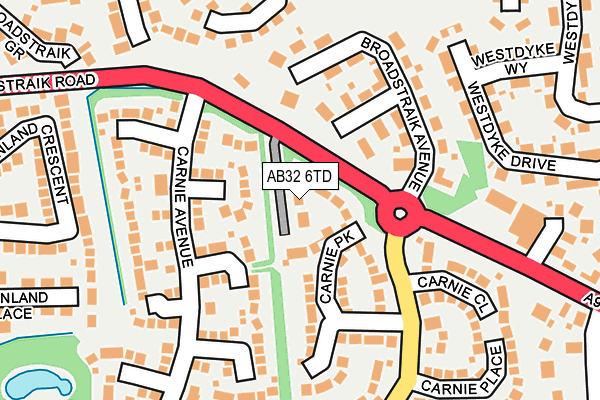AB32 6TD map - OS OpenMap – Local (Ordnance Survey)