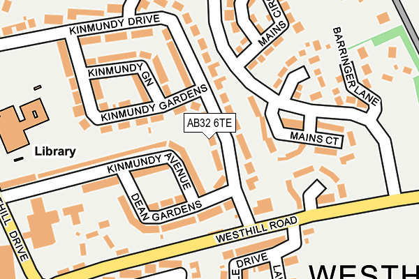 AB32 6TE map - OS OpenMap – Local (Ordnance Survey)