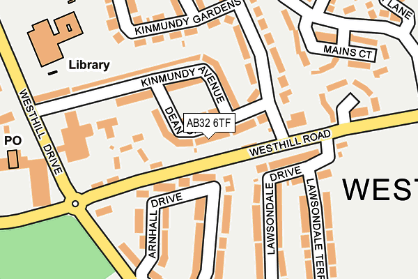 AB32 6TF map - OS OpenMap – Local (Ordnance Survey)