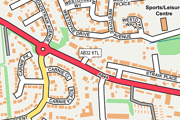 AB32 6TL map - OS OpenMap – Local (Ordnance Survey)