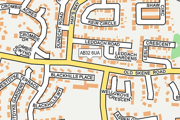 AB32 6UA map - OS OpenMap – Local (Ordnance Survey)