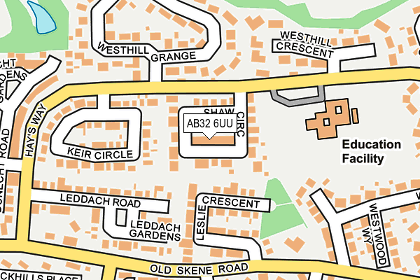 AB32 6UU map - OS OpenMap – Local (Ordnance Survey)