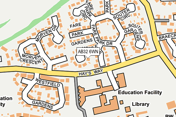 AB32 6WN map - OS OpenMap – Local (Ordnance Survey)