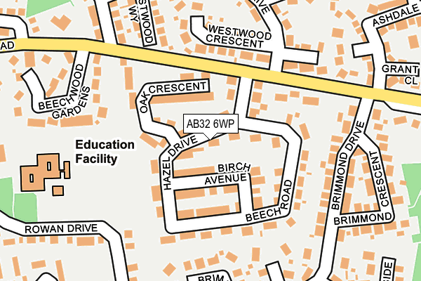 AB32 6WP map - OS OpenMap – Local (Ordnance Survey)