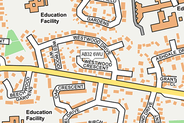 AB32 6WU map - OS OpenMap – Local (Ordnance Survey)