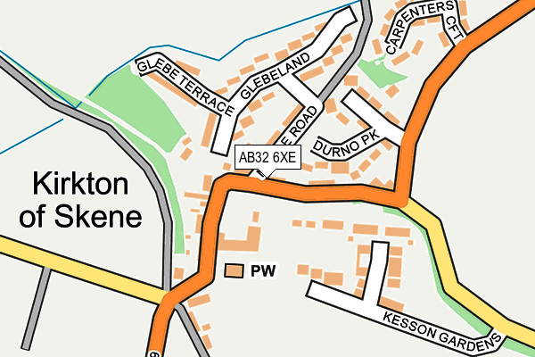 AB32 6XE map - OS OpenMap – Local (Ordnance Survey)